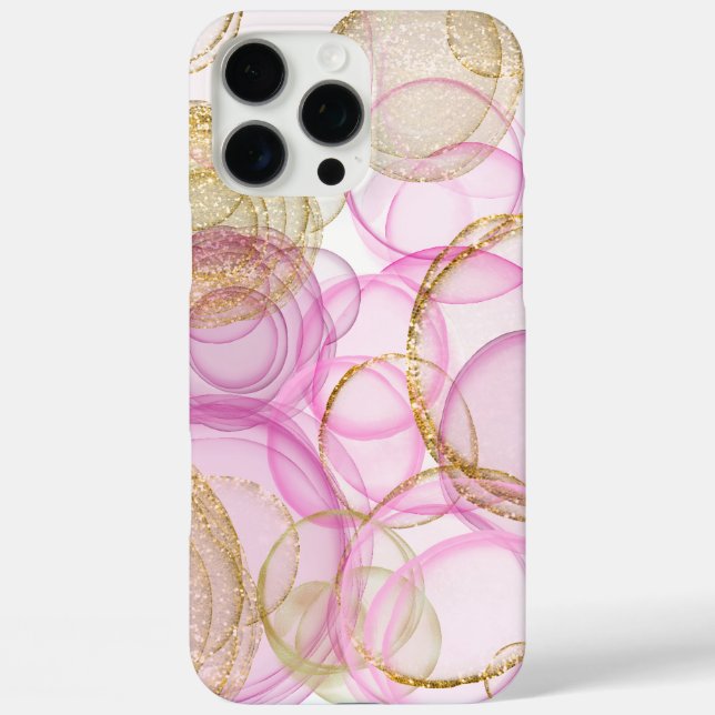 Pink and Gold Ink Circle Pattern  Case-Mate iPhone Case (Back)