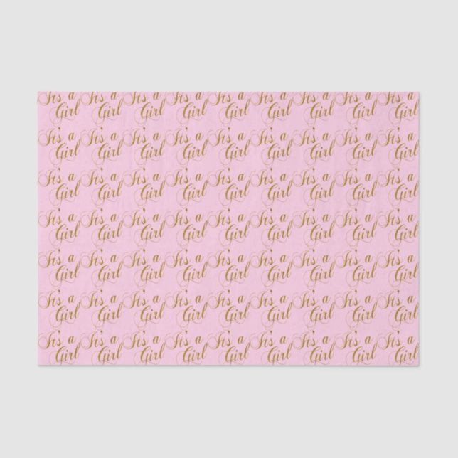 Pink and Gold It's a Girl | Baby Tissue Paper (Front)
