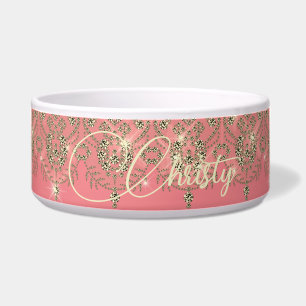 Pink and gold lace elegant sparkle