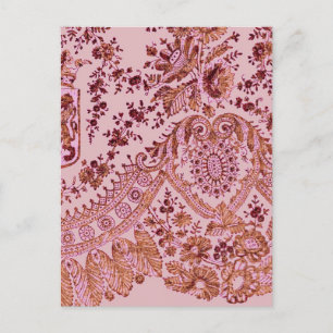 Pink And Gold Lace Postcard