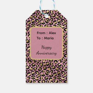 Pink and Gold Leopard Print Gift Tags
