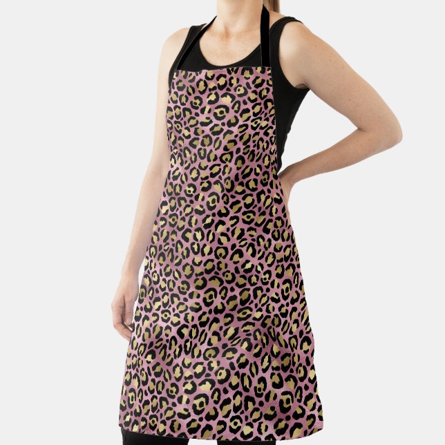 Pink and Gold Leopard Series Design 15 Apron (Insitu)