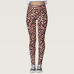 Pink and Gold Leopard Series Design 15 Leggings