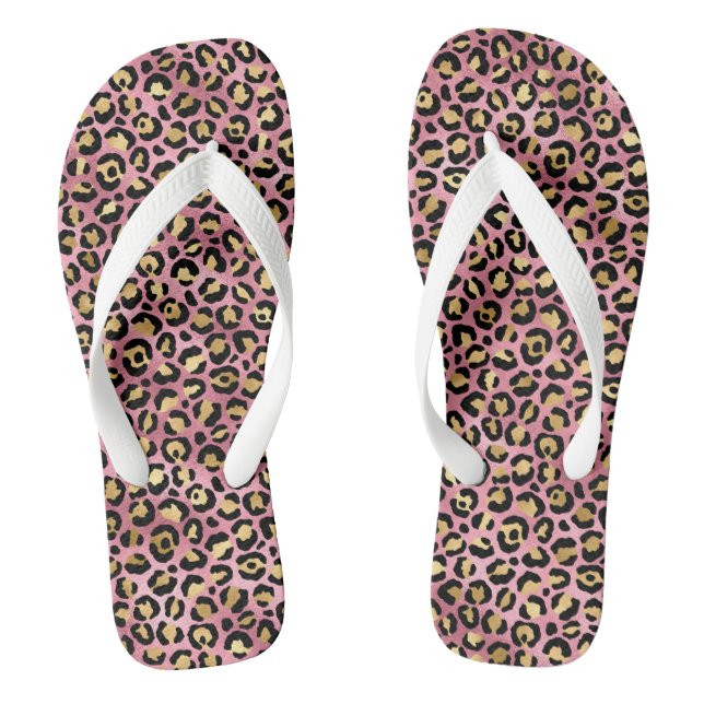 Pink and Gold Leopard Series Design 15 Thongs (Footbed)