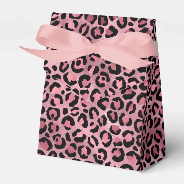 Pink and Gold Leopard Series Design 2 Favour Box (Front Side)
