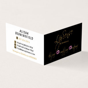 Pink and Gold Lips - Lipsense Business Card