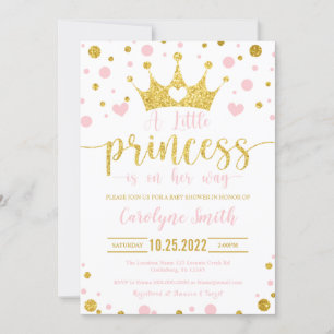  Pink and Gold Little Princess Invitation