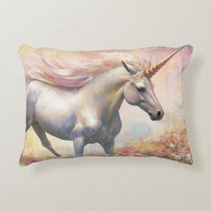 Pink and Gold Magical Cute Unicorn Decorative Cushion