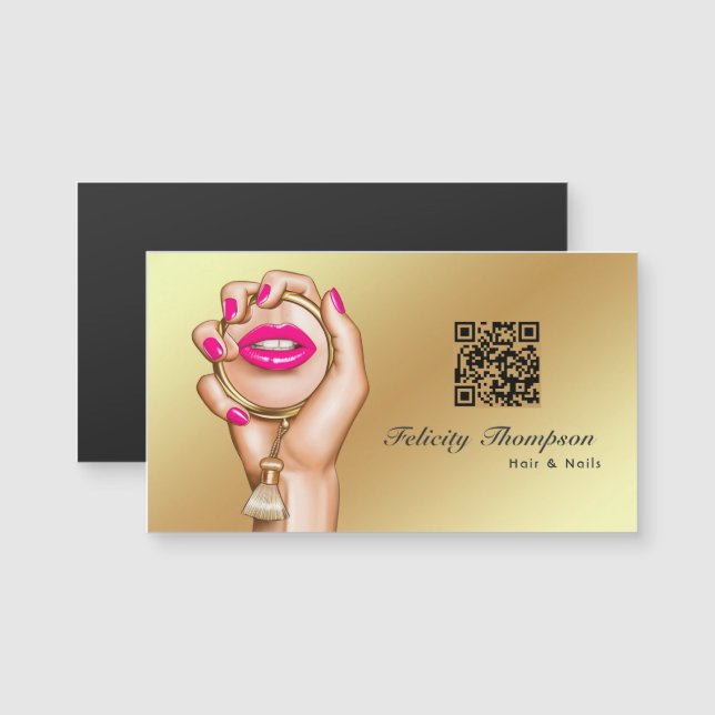 Pink and Gold Makeup Artist QR Code (Front/Back)