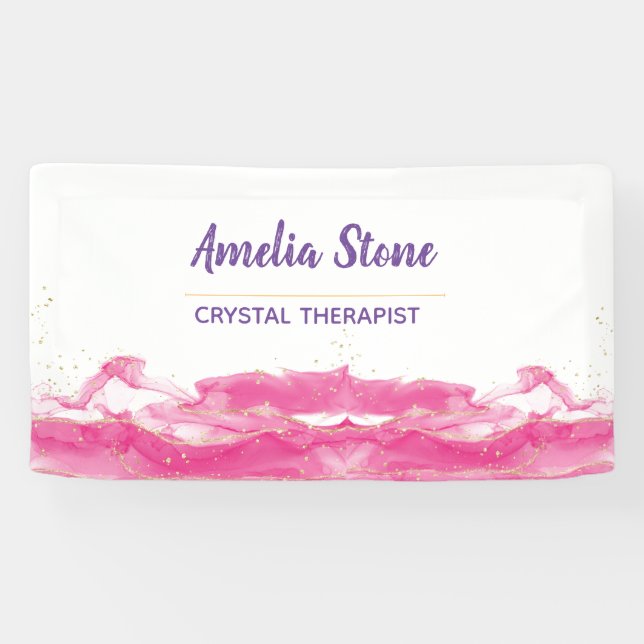 Pink and Gold Marble Banner (Horizontal)