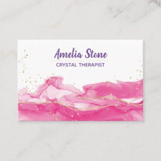 Pink and Gold Marble Business Card