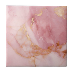 Pink, and Gold Marble Ceramic Tile