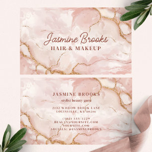 Pink and Gold Marble Chic Glam Business Card