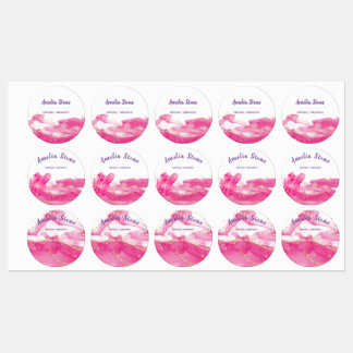 Pink and Gold Marble Labels