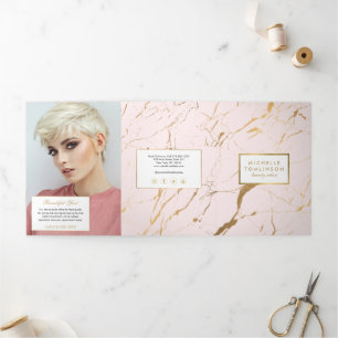 Pink and Gold Marble Salon or Product Brochure