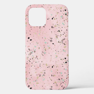 Pink and Gold Marble Terrazzo iPhone 12 Pro Case