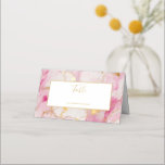 Pink and gold marble wedding table number place card<br><div class="desc">A pink and gold marble table number card features a luxe printed gold effect border and elegant script inside a clean white panel, creating sophisticated, easy to read signage for receptions and parties. The marble artwork adds a stylish pop of colour while the refined typography keeps table numbers or guest...</div>