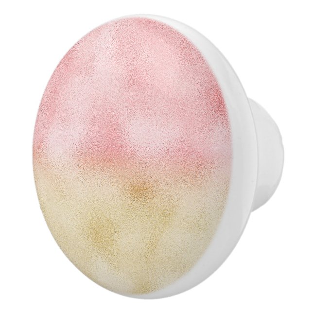 Pink and Gold Ombre Foil Ceramic Knob (Right)