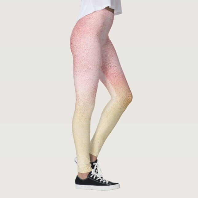 Pink and Gold Ombre Foil Leggings (Right)