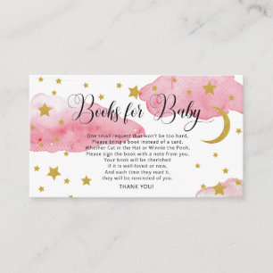 Pink and Gold Over The Moon Book Request  Enclosure Card