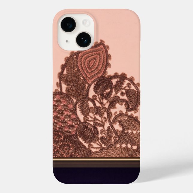 Pink And Gold Paisley Case-Mate iPhone Case (Back)