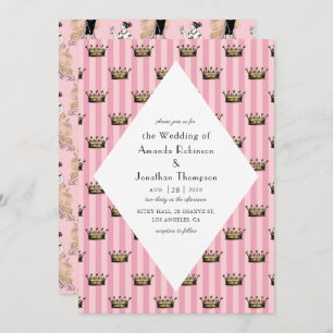 Pink and Gold Paris Art Deco Wedding Invitation