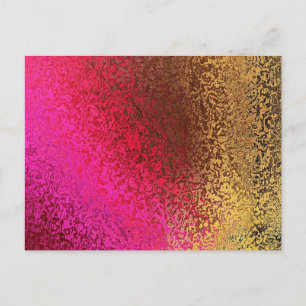 Pink And Gold Pattern Postcard