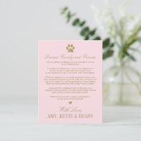 Pink and Gold Paw Print Wedding Charity