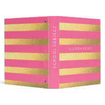 Pink And Gold Personalised Binder