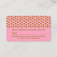 Pink and Gold Polka Dot , Diaper Raffle Ticket