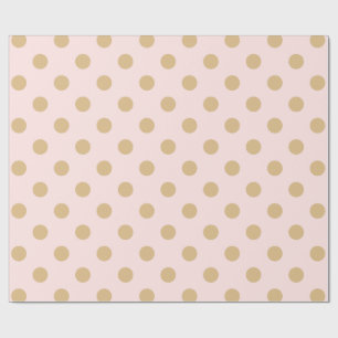 Pink and Gold Polka Dot Pattern Wrapping Paper