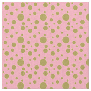 Pink and Gold Polka Dot Textile Fabric