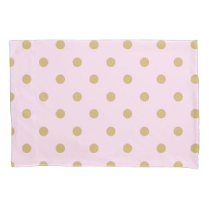 Pink and Gold Polka Dots Personalised Custom Pillowcase