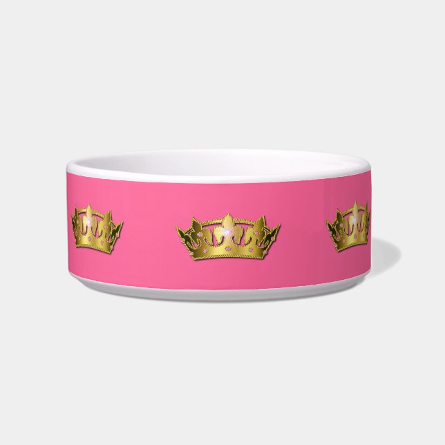 Pink and Gold Princess Crown Pet Dish (Right)