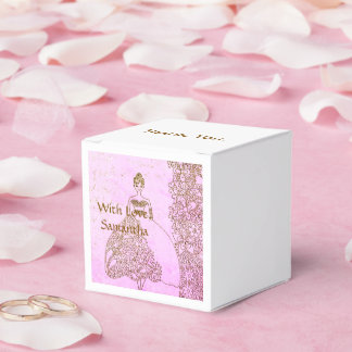Pink and Gold Princess Fairytale Birthday Favour Box