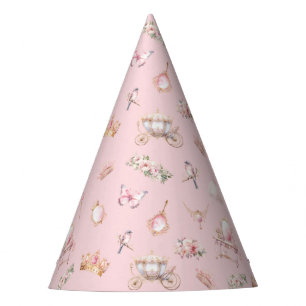 Pink and Gold Princess Fairytale Birthday Party Hat