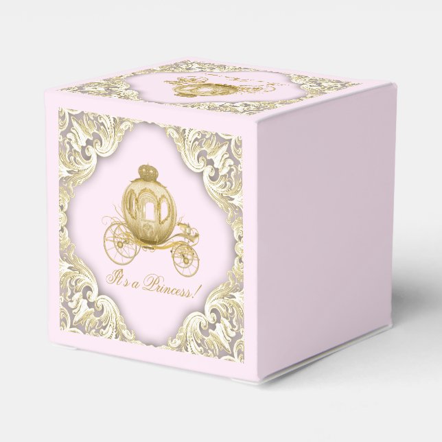 Pink and Gold Princess Favour Box (Back Side)