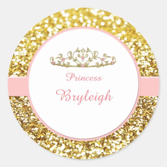 Pink and gold princess stickers (Front)