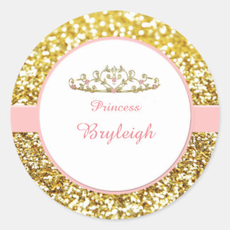 Pink and gold princess stickers