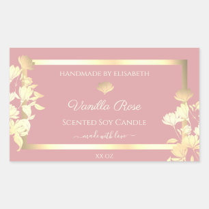 Pink and Gold Product Packaging Labels Flowers