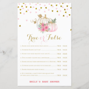 pink and Gold Pumpkin Baby Shower Game