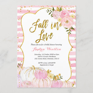 Pink and Gold Pumpkin Bridal Shower Invitation