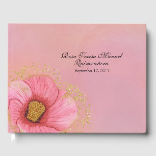 Pink and Gold Quinceañera Guest Book