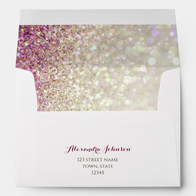 Pink And Gold Return Address Envelope (Back (Bottom))