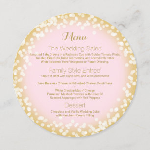 Pink and Gold Sparkle Round Menu