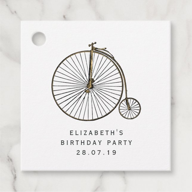 Pink and Gold Steampunk Favour Tags (Front)