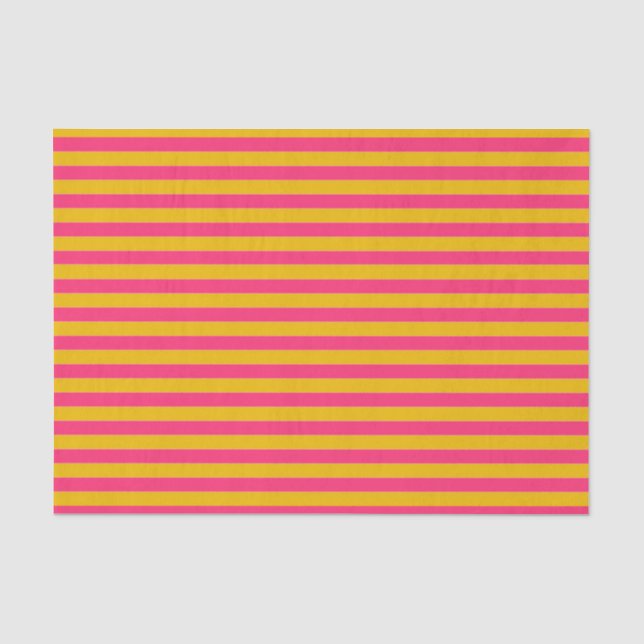 Pink and Gold Stripes Tissue Paper (Front)