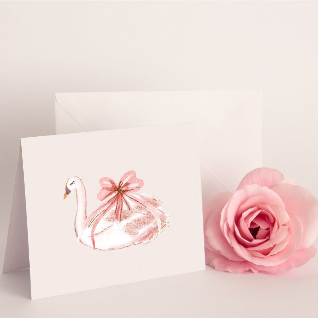 Pink and Gold Swan Blank Card (Creator Uploaded)