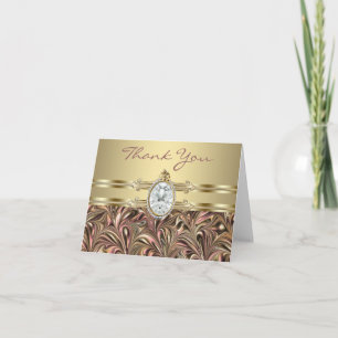 Pink and Gold Thank You Cards