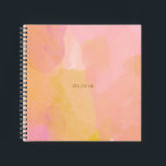 Pink and Gold Watercolor Abstract Painting Notebook<br><div class="desc">A pretty combination of pink,  yellow,  gold and orange watercolor brush strokes and organic,  abstract shapes,  personalised with name or words of your choice.</div>